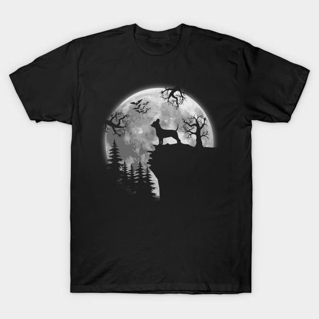 Chihuahua And Halloween Moon T-Shirt by celestewilliey